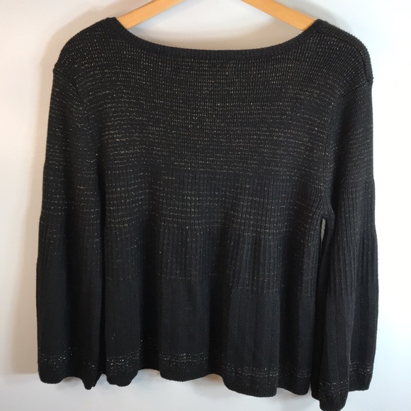 Nine West One Button Knit Cardigan Gold Sparkle Size XL - Picture 4 of 7